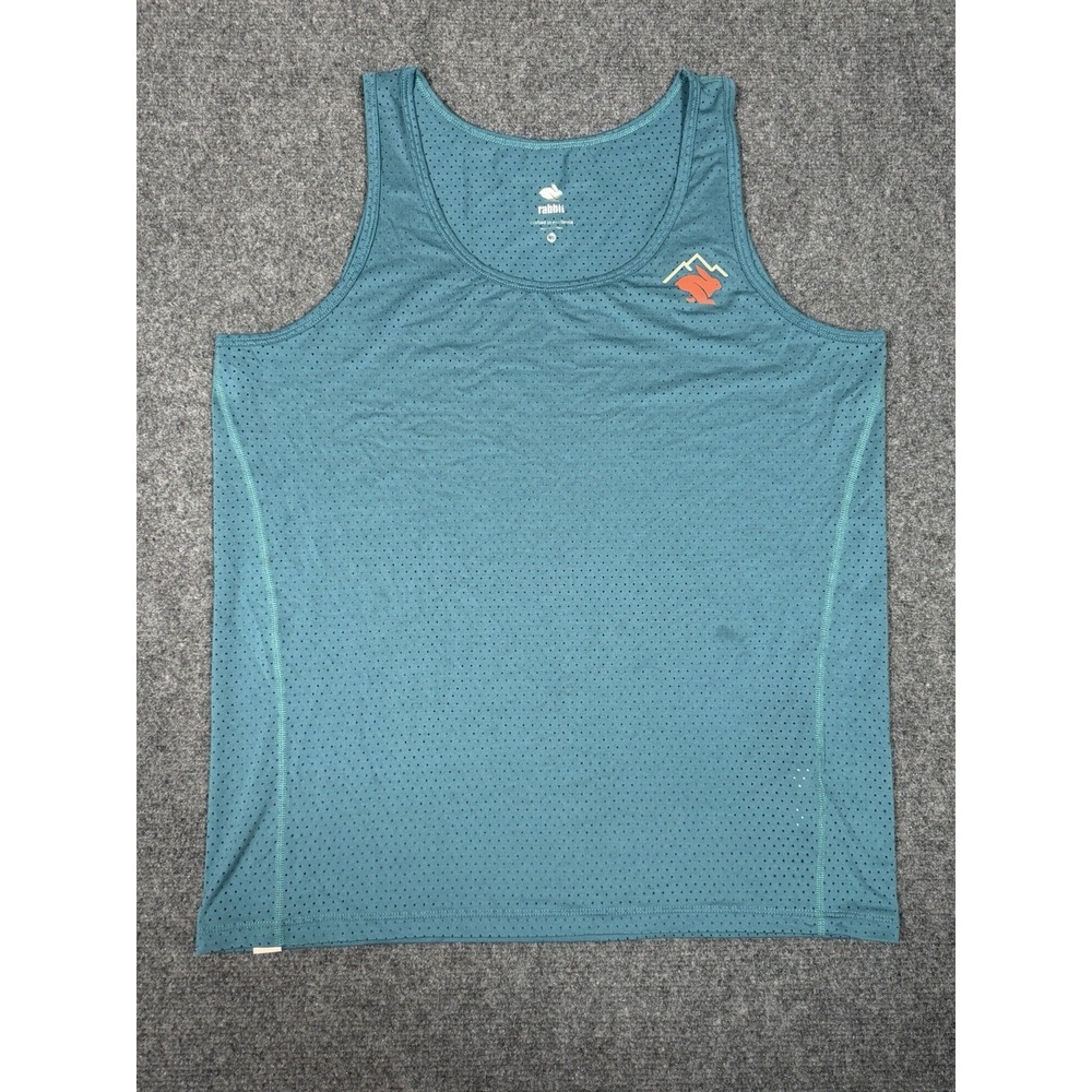 Rabbit EZ Perf Trail Tank Men's Medium Blue Running Singlet Sleeveless Shirt